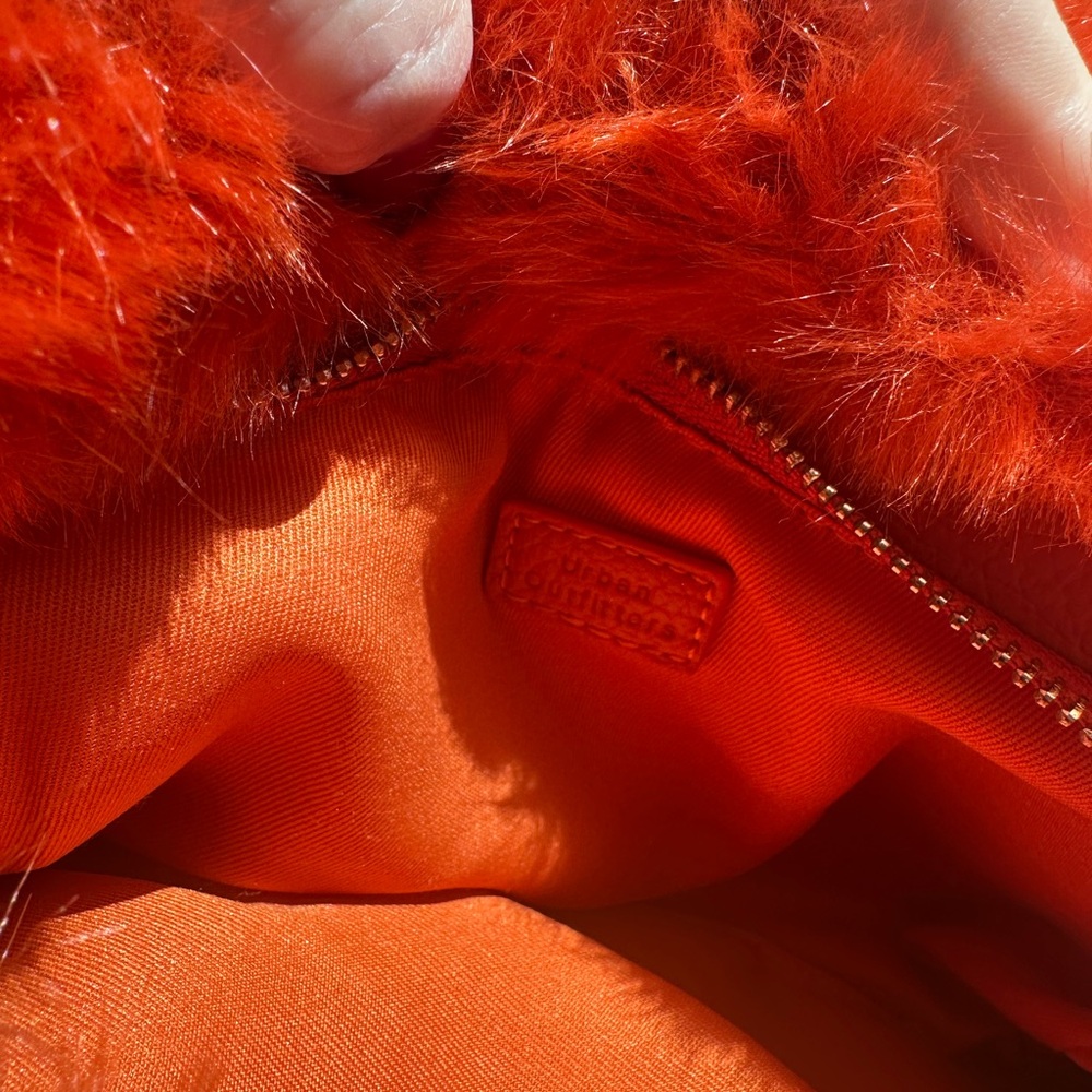 Urban Outfitters “Ava” Faux Fur Clutch – Vibrant Orange Wristlet - Picture 9 of 9